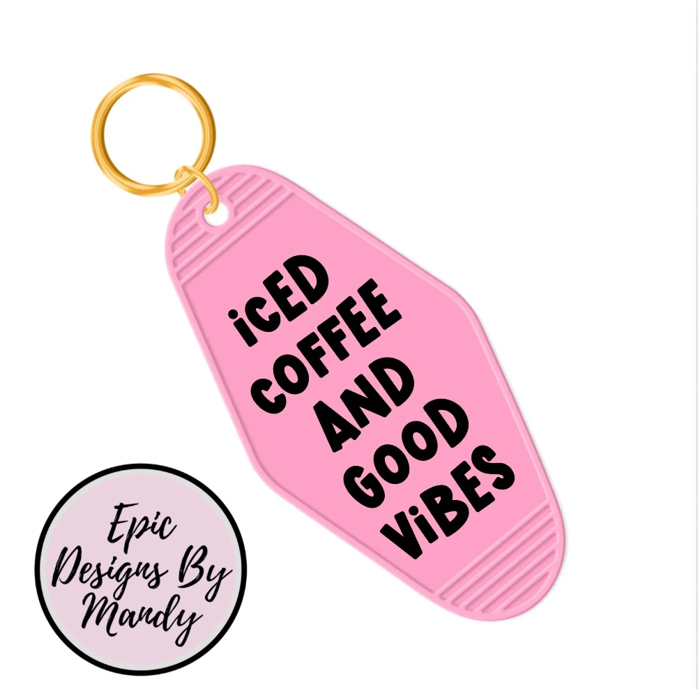 Iced Coffee and Good Vibes Keychain