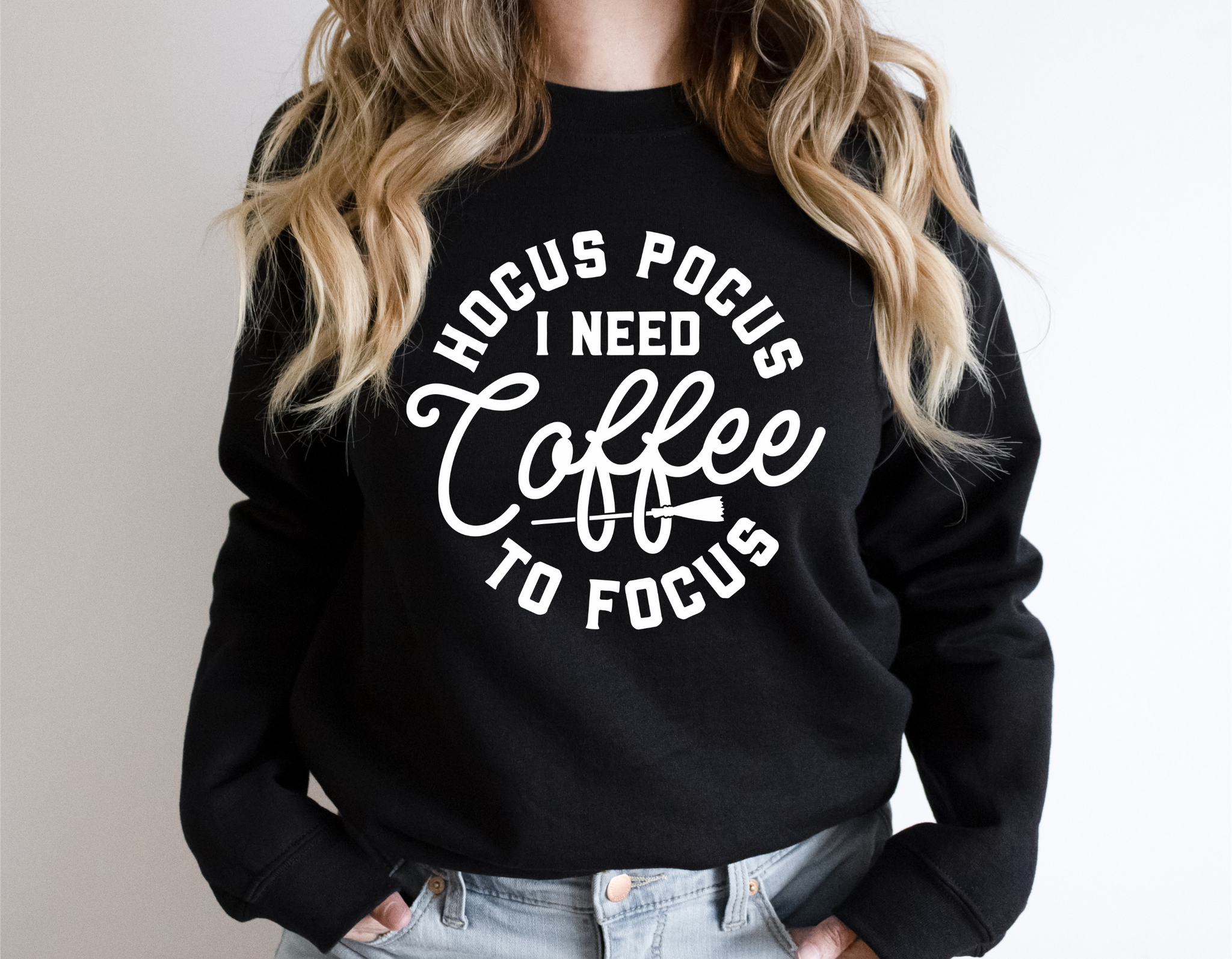 I Need Coffee To Focus Crewneck Sweatshirt